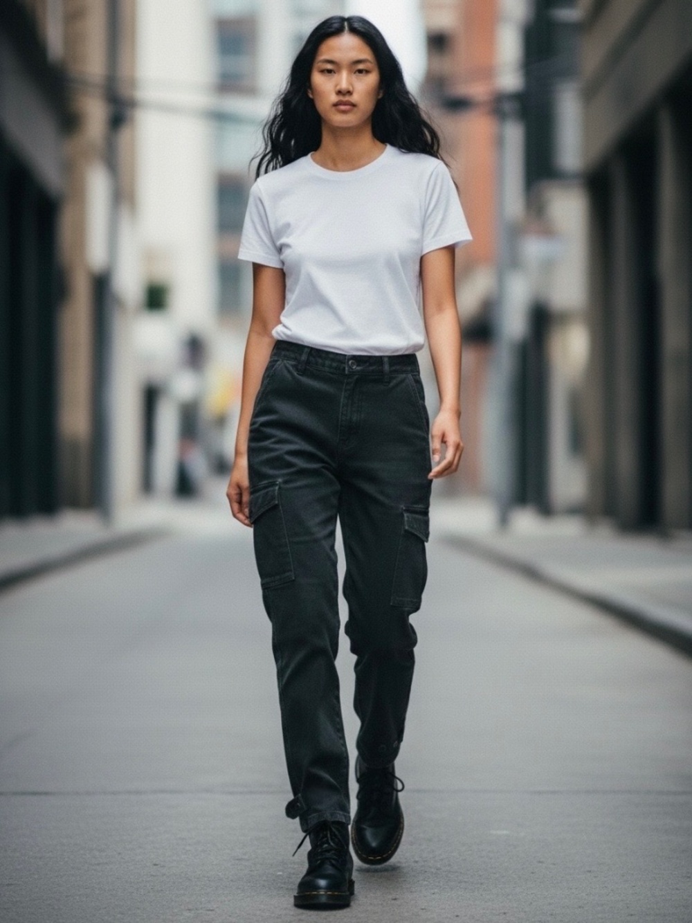 Aritzia Wilfred Free Modern Cargo Pant Black Adjustable Ankle Tabs Size 6